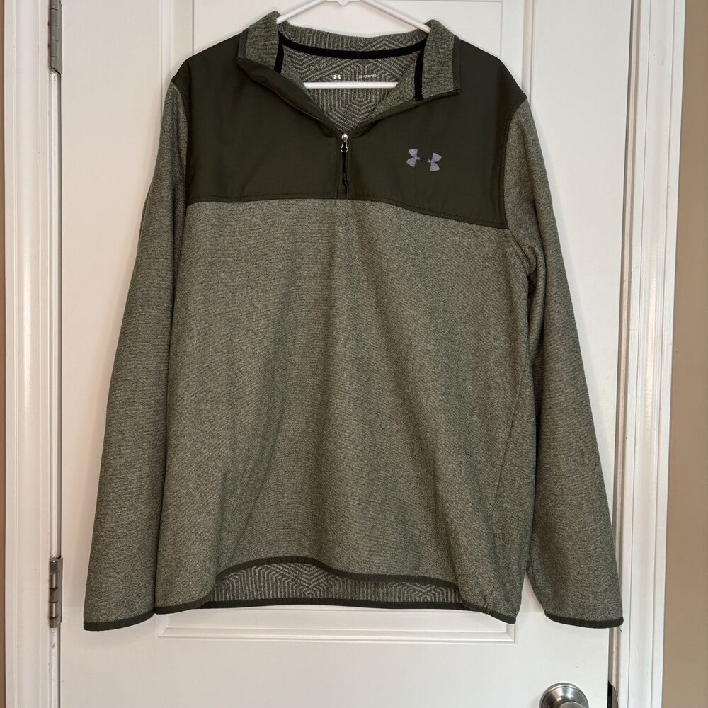 Under Armour ColdGear Fleece Men’s XL 1/4 Quarter Zip Jacket Sweater Activewear - Picture 2 of 8
